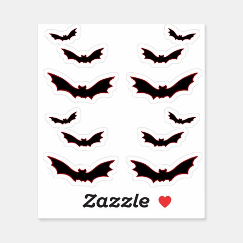 Minimalist Stylized Halloween Flying Vampire Bats Sticker