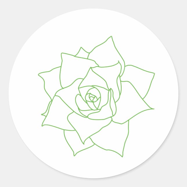 Minimalist Succulent Green Botanical Classic Round Sticker (Front)
