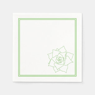 Minimalist Succulent Green Botanical Napkins