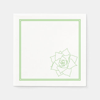 Minimalist Succulent Green Botanical Napkins