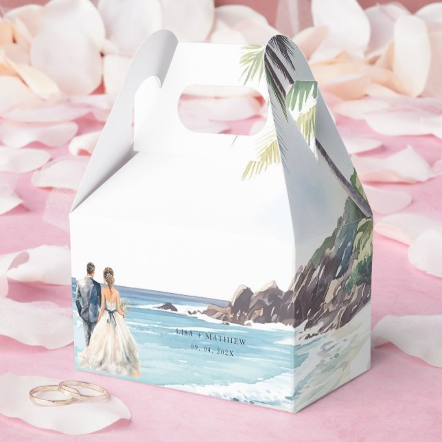 Minimalist Summer Beach Destination Wedding Favor Boxes (Wedding)