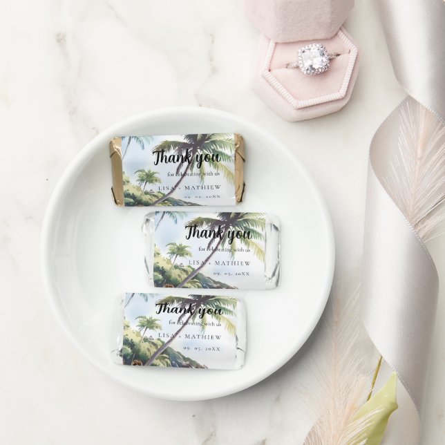 Minimalist Summer Beach Destination Wedding Hershey's Miniatures (Wedding)