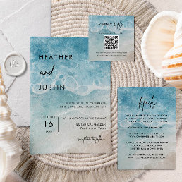 Minimalist Summer Beach Destination Wedding Invitation