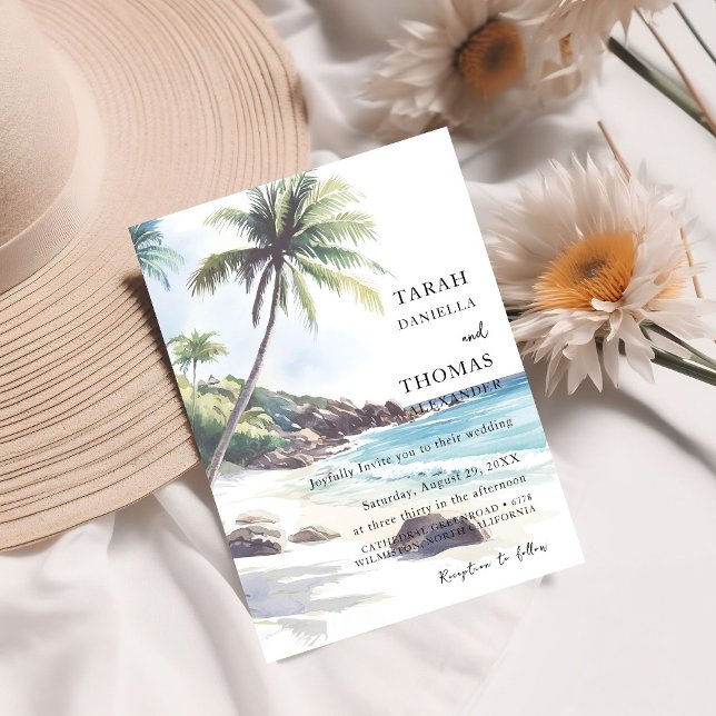 Minimalist Summer Beach  Destination Wedding Invitation (Creator Uploaded)