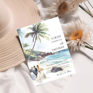 Minimalist Summer Beach Destination Wedding Invitation