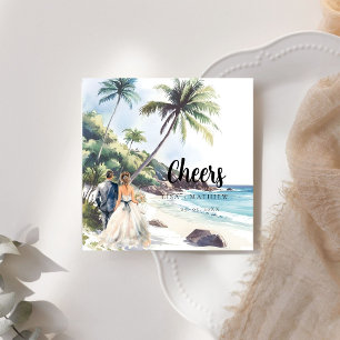 Minimalist Summer Beach Destination Wedding Napkins