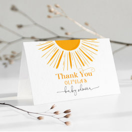 Minimalist sun baby shower thank you