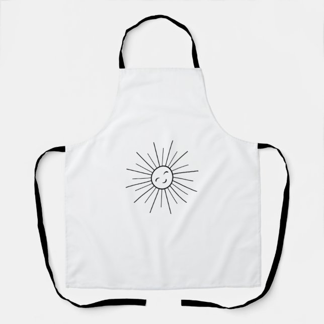 Minimalist Sun Kitchen Apron - Modern Sunshine Coo (Front)