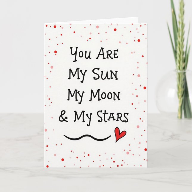 Minimalist Sun Moon Stars Dot Card (Front)
