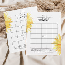 Minimalist sunflower baby bingo game