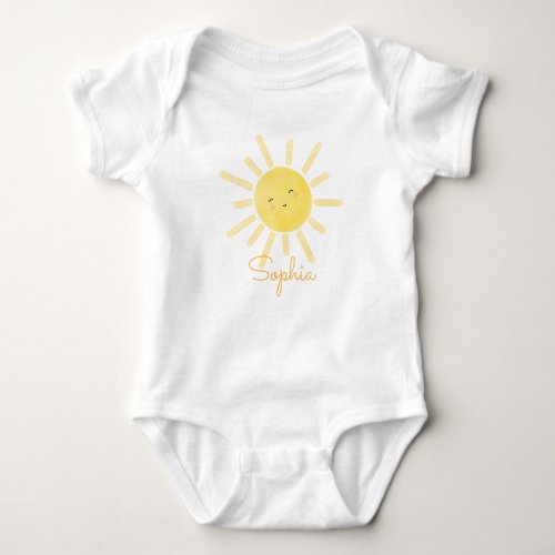 Minimalist sunflower baby shower baby bodysuit