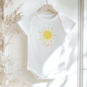 Minimalist sunflower baby shower bodysuit