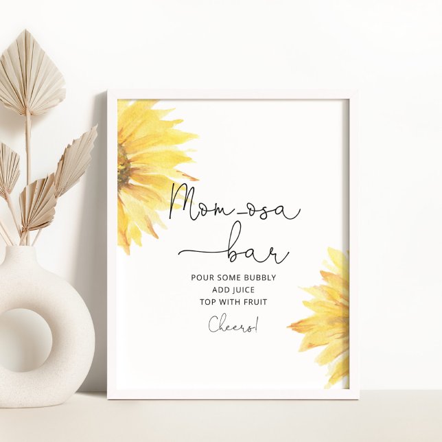 Minimalist sunflower baby shower Momosa bar Poster (Creator Uploaded)
