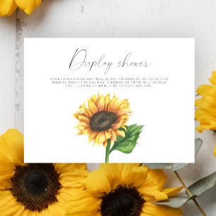 Minimalist sunflower bridal shower Display shower Enclosure Card