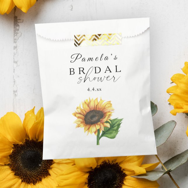 Minimalist sunflower Bridal Shower  Favor Bag (Creator Uploaded)