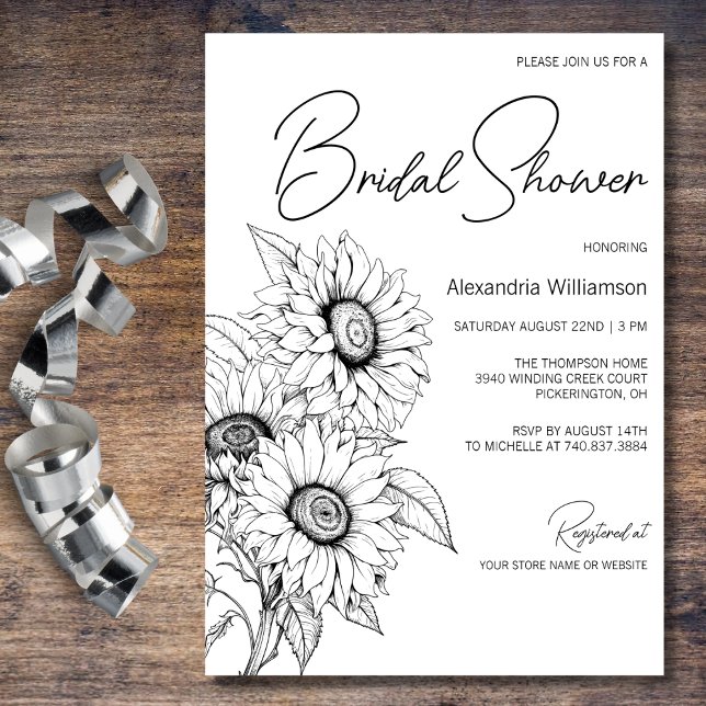Minimalist Sunflower Bridal Shower  Invitation (Creator Uploaded)