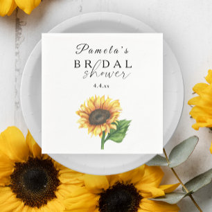 Minimalist sunflower Bridal Shower Napkins