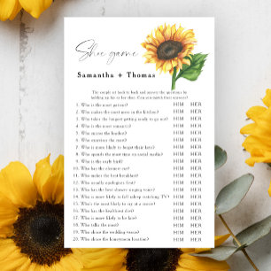 Minimalist sunflower bridal shower Shoe game