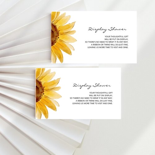 Minimalist sunflower Display shower Enclosure Card