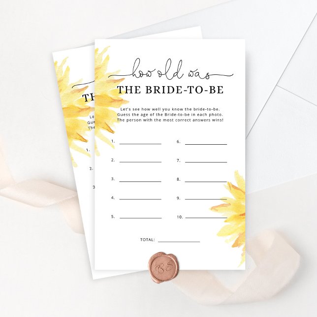 Minimalist sunflower How old was the bride to be (Creator Uploaded)