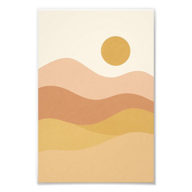 Minimalist Sunset Abstract Landscape Poster (Front)