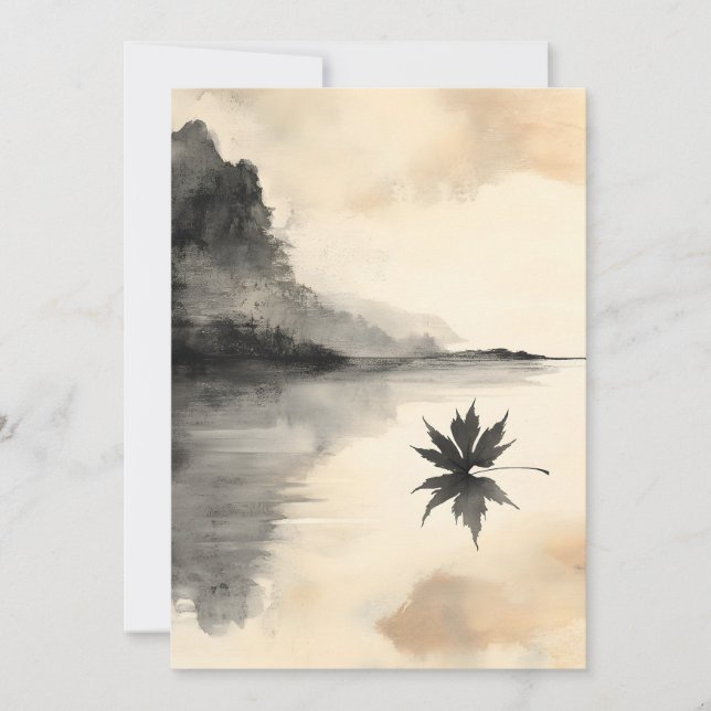 Minimalist Sunset Autumn Quiet Fall Holiday Card (Front)