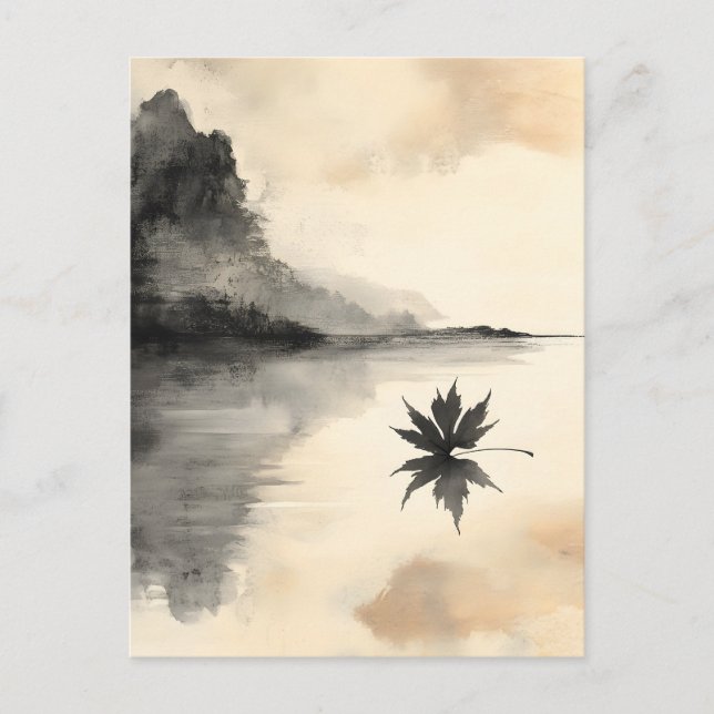 Minimalist Sunset Autumn Quiet Fall Holiday Postcard (Front)