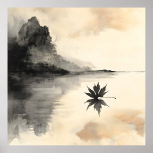Minimalist Sunset Autumn Quiet Fall Poster