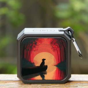 Minimalist Sunset Black Labrador Dog Bluetooth Speaker