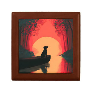 Minimalist Sunset Black Labrador Dog Gift Box