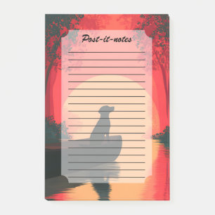 Minimalist Sunset Black Labrador Dog Post-it Notes