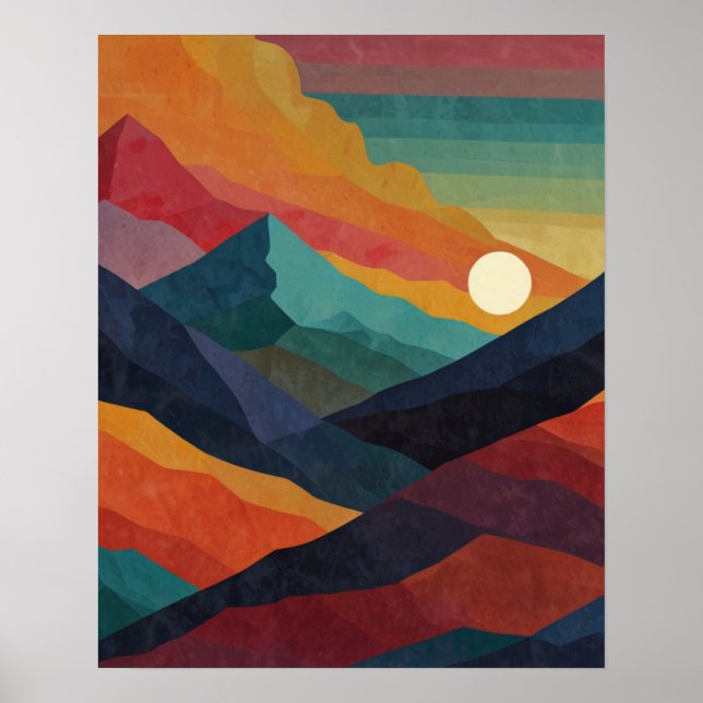 Minimalist Sunset Bliss Poster (Front)