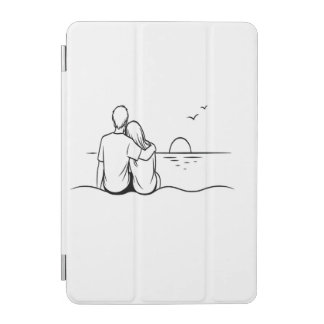 Minimalist Sunset Moment Line Art iPad Mini Cover