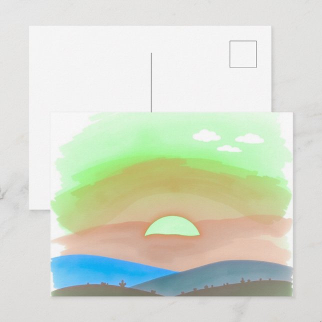 Minimalist Sunset Postcard  (Front/Back)