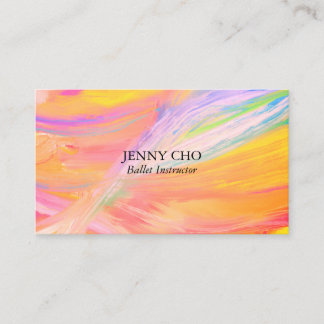 Minimalist sunshine yellow painting textured business card