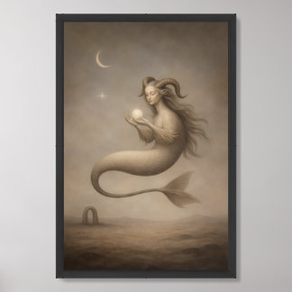 Minimalist Surreal Mythical Creature Art Print
