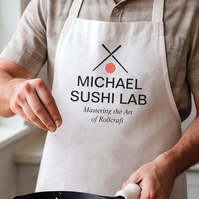 Minimalist Sushi Lab with Chopsticks and Salmon Apron (Creator Uploaded)
