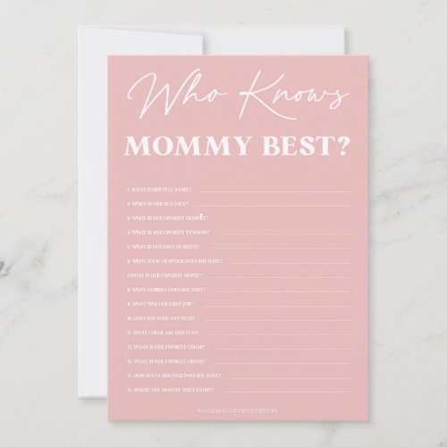 Minimalist Sweet Girl Baby Shower Who Knows Mommy Invitation