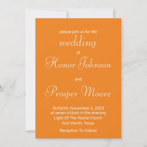 Minimalist Sweet Potato Pie Thanksgiving Wedding Invitation