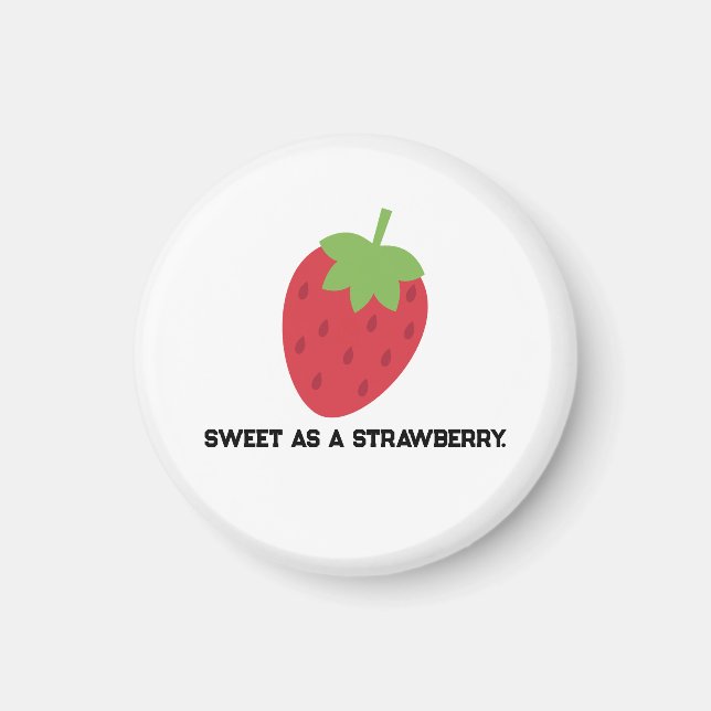 Minimalist sweet strawberry Magnet  (Front)