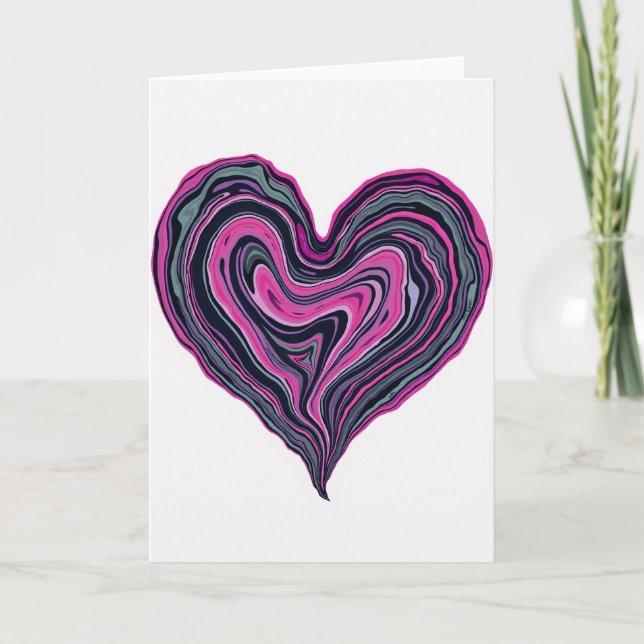 Minimalist Swirl Heart Card (Front)