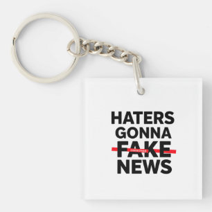 Minimalist T-Shirt Design with "Haters Gonna Fake Keychain