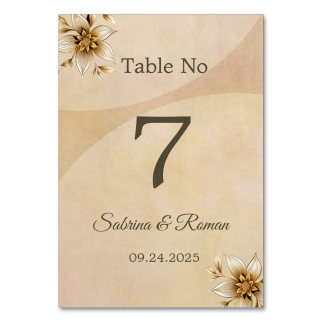 Minimalist table number (Front)