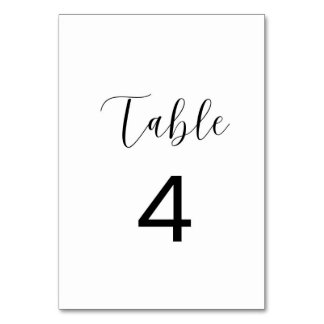 Minimalist Table Number 4 Card
