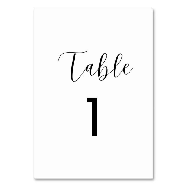 Minimalist Table Number Cards (Front)