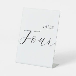 Minimalist Table Number Four Pedestal Sign