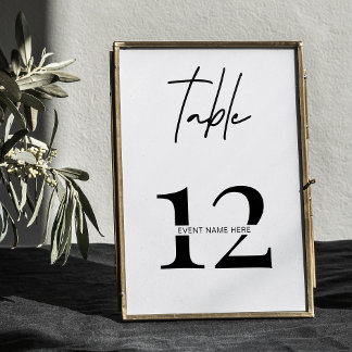Minimalist Table Number Gala Dinner Business Event
