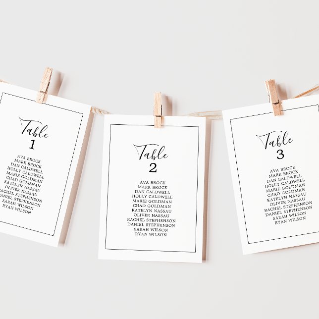 Minimalist Table Number Seating Chart Cards (Creator Uploaded)