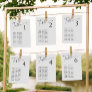 Minimalist Table Number Seating Chart Simple Cards