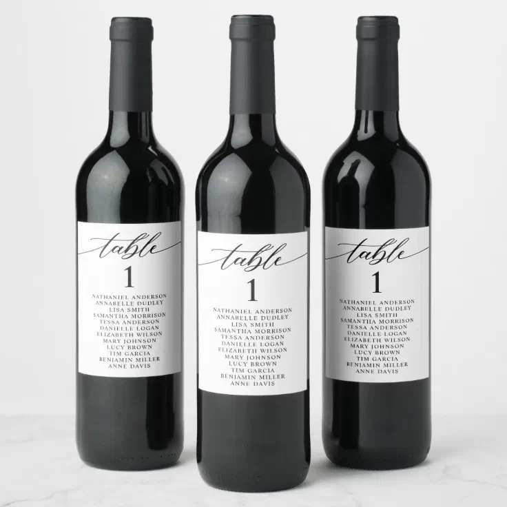 Numbered wine bottle labels